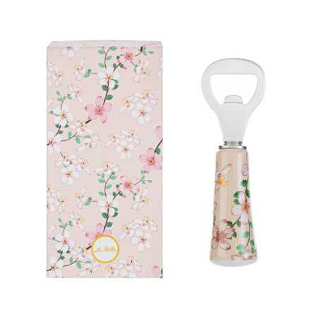 Bomboniere Matrimonio Apribottiglia Rosa con motivo floreale in porcellana e scatola shopper inclusa Le stelle - 1