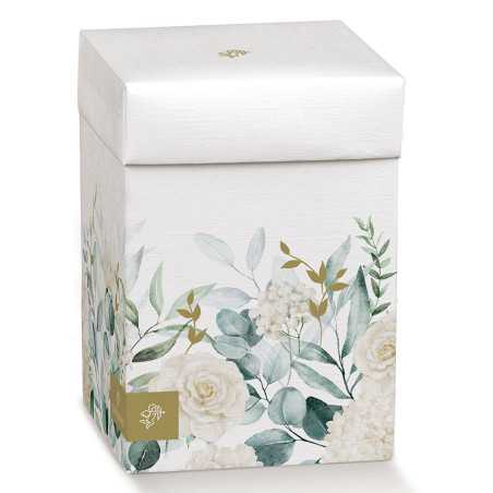 Bomboniere Matrimonio Lampada con Vetro Satinato Bianco e Motivo Floreale - 2