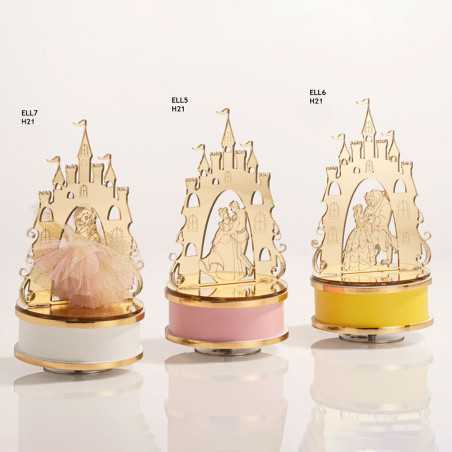 Bomboniere per Comunione Carillon con Castello in Plex e Personaggi Fiabeschi - 1