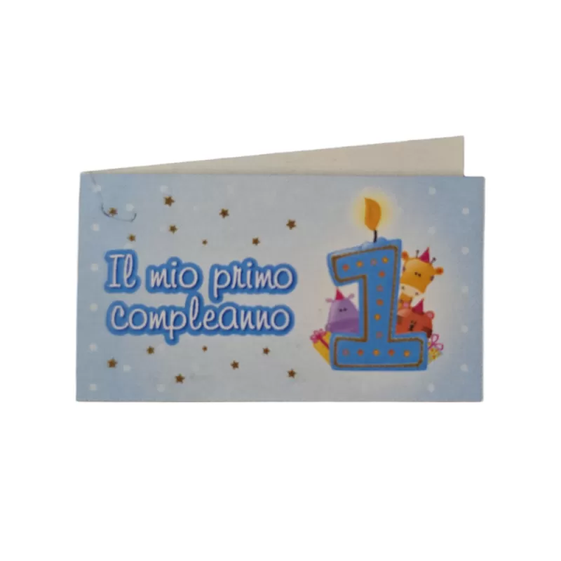 Confezione 20 Bigliettini per Primo Compleanno con Numero 1 - 1