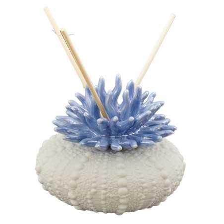 Bomboniera Profumatore Basso con Corallo Celeste e Scatola Rigida Panna Melograno - 1