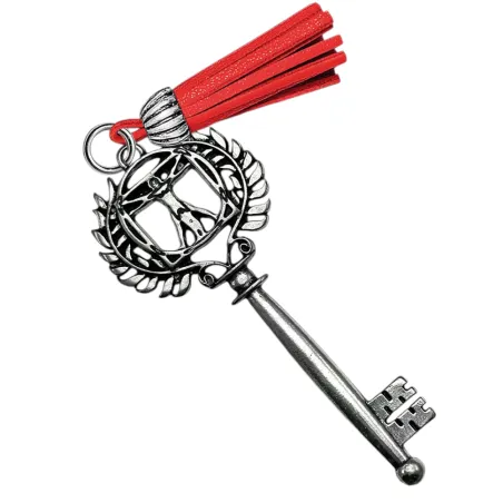 Bomboniera laurea chiave ricoperta in argento con nappina Tabor - 5