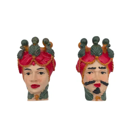 Sacchetto matrimonio tema siciliano con magnete testa di moro Melograno - 2