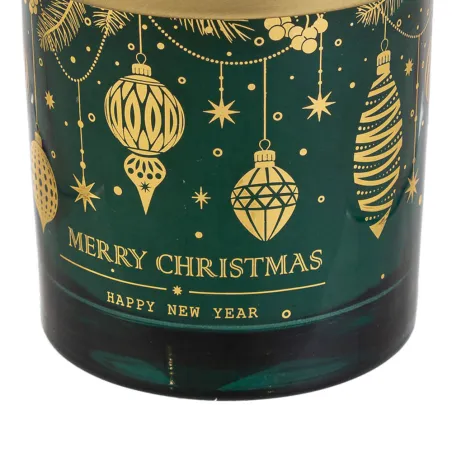 Candela profumata natalizia bomboniera matrimonio in vetro verde Le stelle - 2