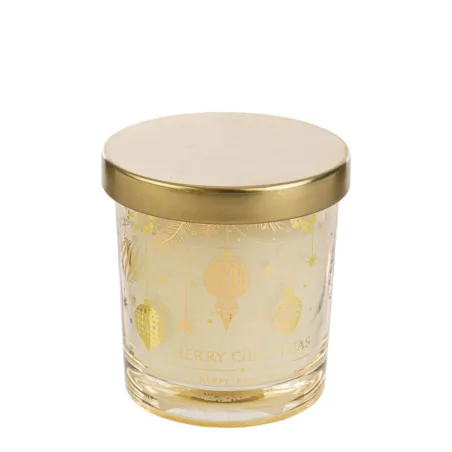 Barattolino Candela Profumata in Vetro con Decoro Oro – Bomboniera Natalizia per Matrimonio Le stelle - 2