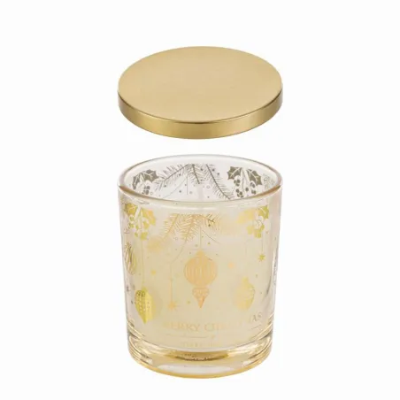 Barattolino Candela Profumata in Vetro con Decoro Oro – Bomboniera Natalizia per Matrimonio Le stelle - 1