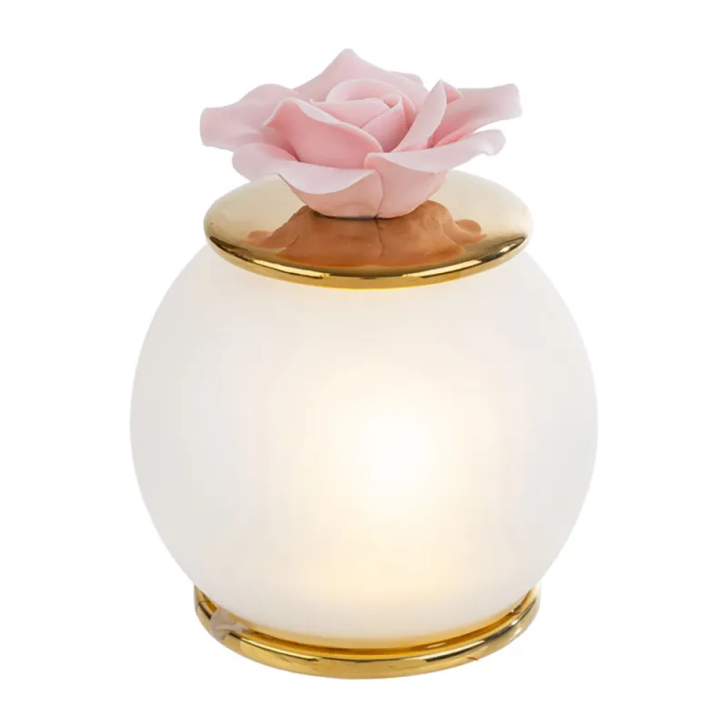 Bomboniera luminosa lampada LED fiore rosa con astuccio Le stelle - 1