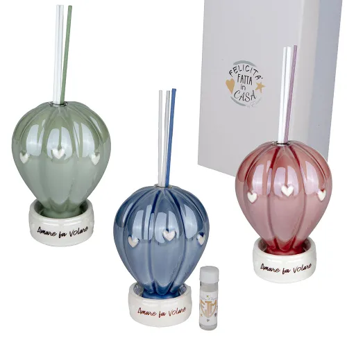 Mongolfiera diffusore in porcellana con essenza – 3 colori ETM - 1