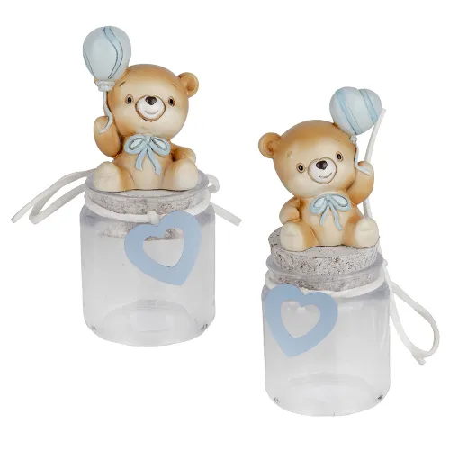 Barattolino orsetto celeste con palloncino – Linea Palla (2 modelli) ETM - 1