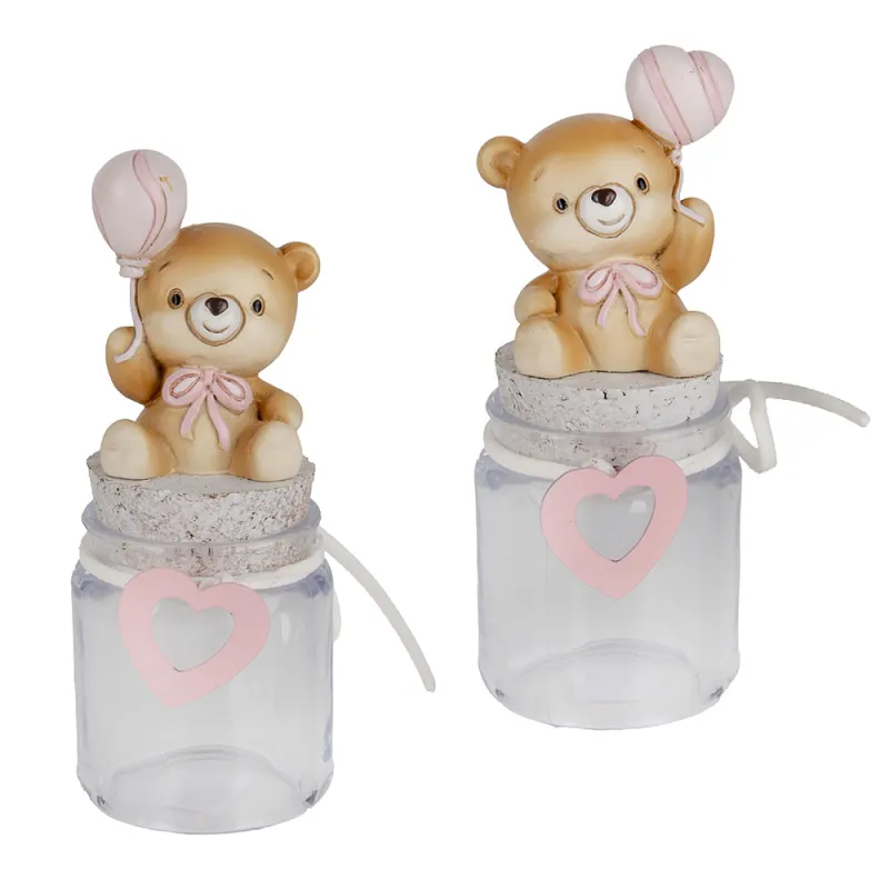 Barattolino orsetto rosa con palloncino – Linea Palla (2 modelli) ETM - 1 Barattolino orsetto rosa con palloncino – Linea Palla (2 modelli) ETM - 1