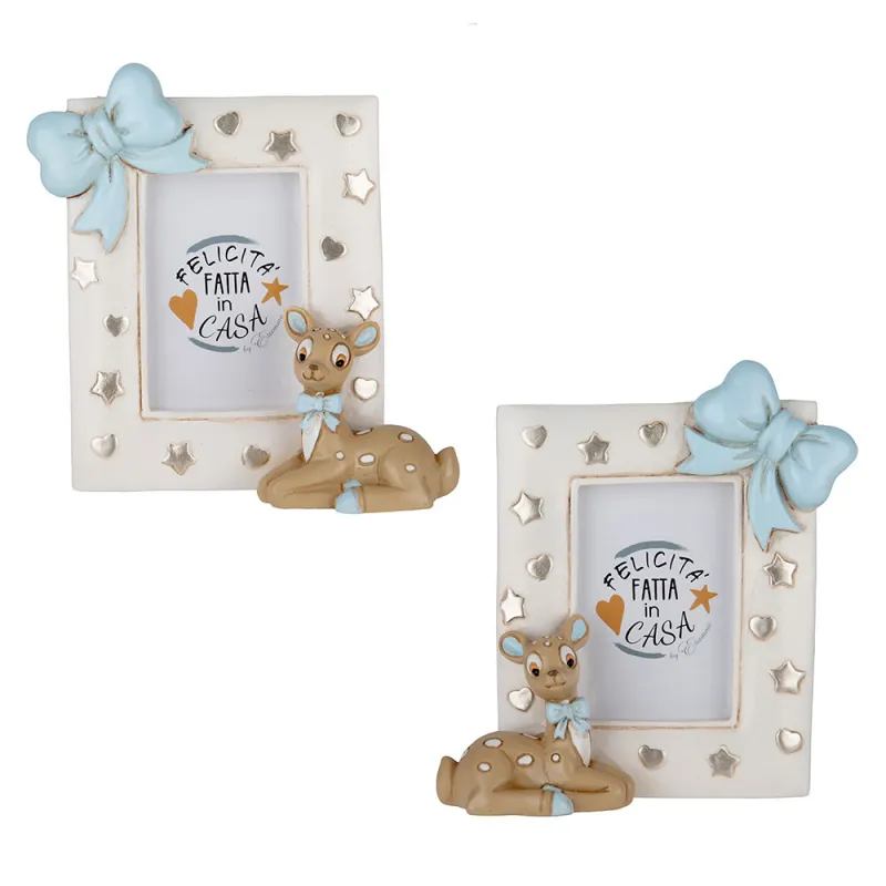 Portafoto cervo celeste con stelle e cuori – Linea Tenero (2 modelli) ETM - 1
