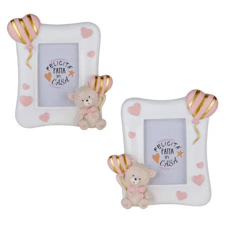 Portafoto Orsetto Rosa con Cuori Oro – Linea Pupo (2 modelli) ETM - 1