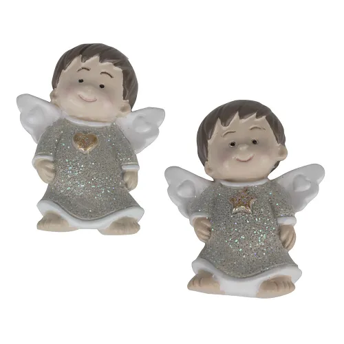 Magnete Angioletto Glitter Argento con Cuore/Stella Oro – Linea Energy ETM - 1