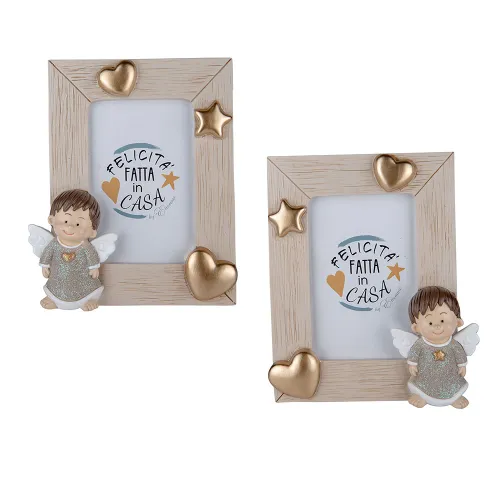 Portafoto Grande Effetto Legno con Angioletto Glitter – Linea Energy ETM - 1