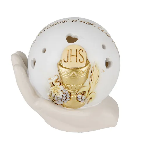 Sfera LED su Mani Prima Comunione traforata con cuori – Linea Raggio ETM - 1