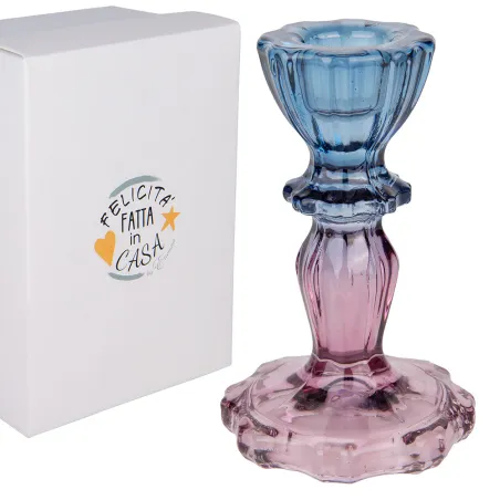 Portacandela in Vetro Bicolore “Colorfull” – Un Fuoco con Scatola ETM - 1