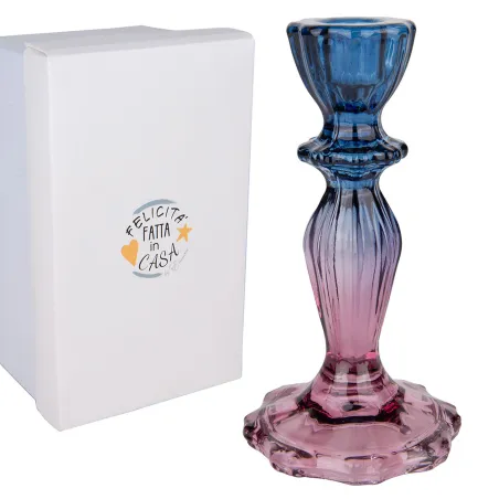 Portacandela Grande in Vetro Bicolore “Colorfull” – Un Fuoco con Scatola ETM - 1