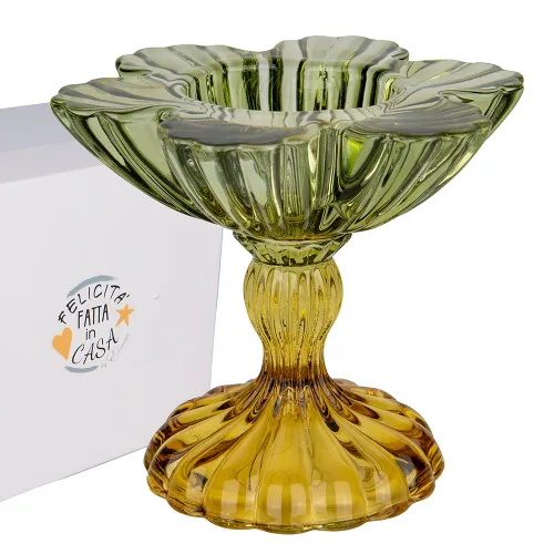 Portacandela a Fiore in Vetro Bicolore “Colorfull” con Scatola ETM - 1