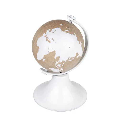 Mappamondo da Poggio in Legno con Base Bianca – Linea Travel ETM - 1