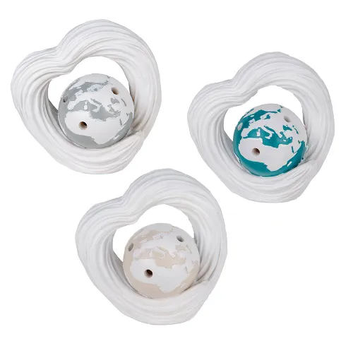 Mappamondo Cuore LED “World” in resina con sfera in vetro – 3 colori ETM - 1