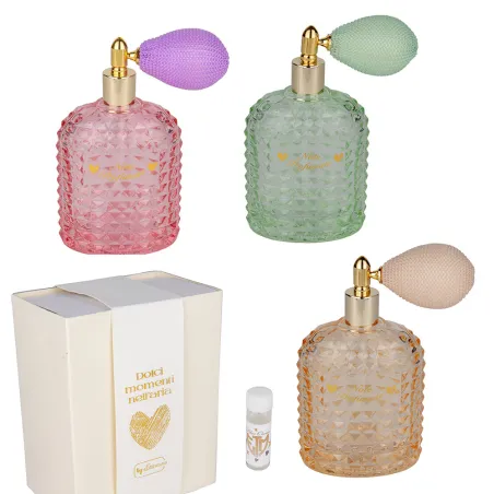 Diffusore Spray “Moment” in Vetro Scanalato con Pompetta Vintage ETM - 1