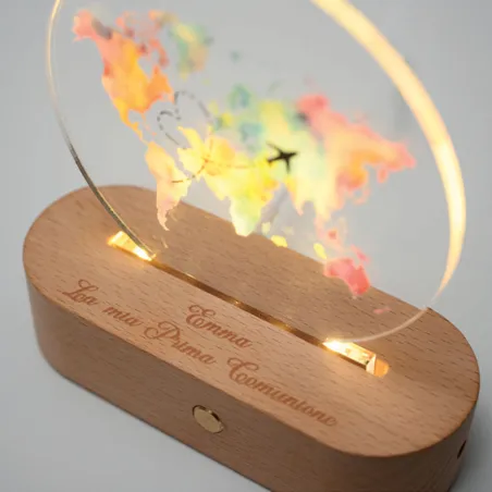 copy of Vaso Lampada LED in Vetro – Bomboniera Matrimonio, 3 Colori con Shopper AD - 2