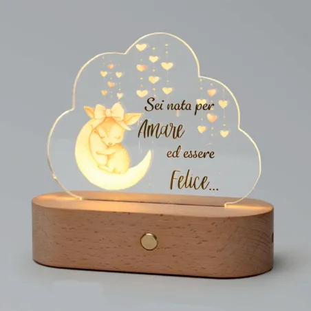 copy of Lampada LED Stella Plexi Prima Comunione con Base in Legno – Shopper Inclusa AD - 1