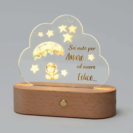 copy of Lampada LED Nuvoletta in Plexi – Bomboniera Nascita Bimba AD - 1