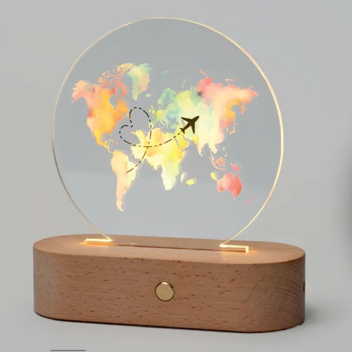 copy of Cuore di Luce Sposini – Lampada LED in plexi con base in legno AD - 1