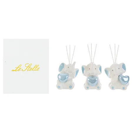 **Nome prodotto (SEO):** Profumatore Elefantino Cuore Celeste in Porcellana – Bomboniera Battesimo con Bastoncini Le stelle - 2