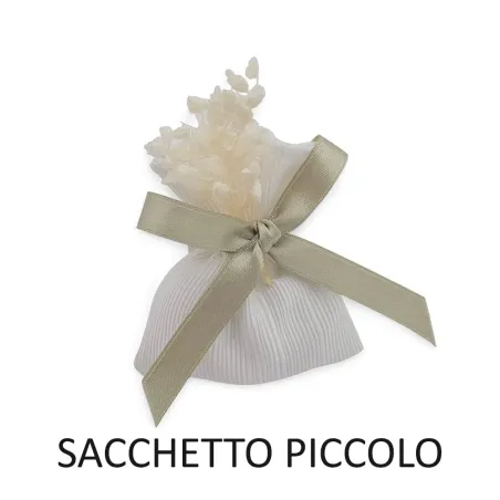 Sacchetti matrimonio ottomano panna con fiocco salvia e gipsofila Liete Creazioni - 1