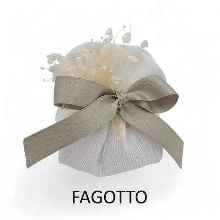 Sacchetti matrimonio ottomano panna con fiocco salvia e gipsofila Liete Creazioni - 5