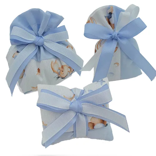 copy of Sacchetti Nascita e Battesimo Pois Celeste con Tag Mongolfiera – Made in Italy Liete Creazioni - 2