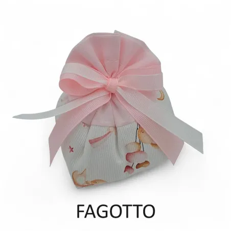 Sacchetti nascita e battesimo con coniglietti e fiocchi rosa Liete Creazioni - 2