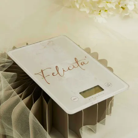 Bomboniera Matrimonio Claraluna 2026 – Bilancia rettangolare “Felicità” (con scatola regalo) Claraluna - 1
