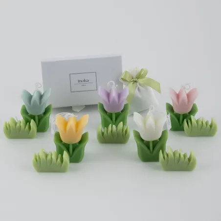 copy of Candela margherita piccola con scatola e confetti Margot - 1