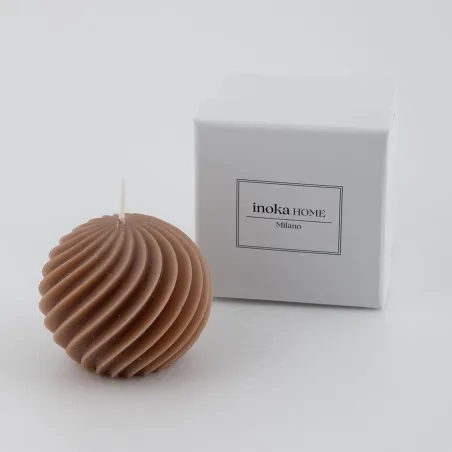 Bomboniera matrimonio candela piccola a sfera con scanalature ondulate Margot - 1