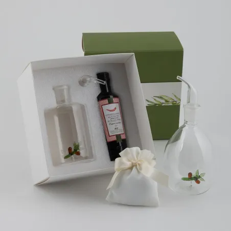 copy of Bomboniera oliera piccola in vetro con decoro ulivo Margot - 2