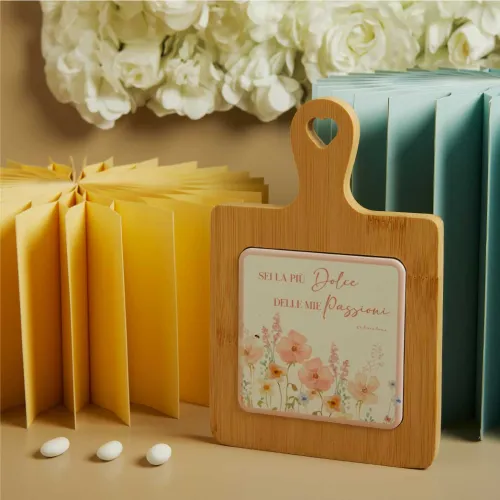 Bomboniera Matrimonio Claraluna 2026 Tagliere Bamboo Floreale Rosa Claraluna - 1