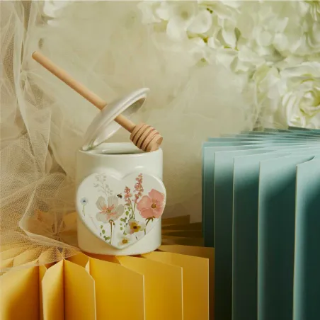 Bomboniera Matrimonio Claraluna 2026 Porta Miele Bianco Floreale Rosa Claraluna - 1