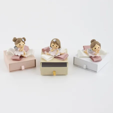 Bomboniera Prima Comunione ballerina media in resina con stelline argento Margot - 2