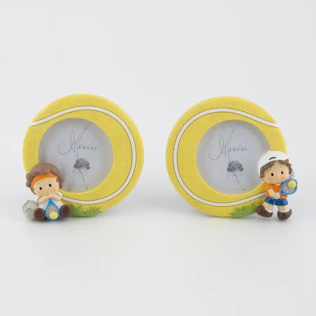 Bomboniera Prima Comunione Portafoto Tennista Palla Tennis Margot - 1