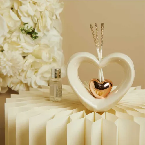 Bomboniera Matrimonio Claraluna 2026 Diffusore Cuore Oro Rosa Claraluna - 1