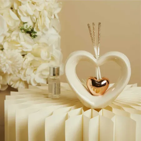 Bomboniera Matrimonio Claraluna 2026 Diffusore Cuore Oro Rosa Claraluna - 1