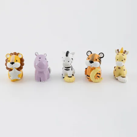 Bomboniera nascita animali grandi in resina safari Margot - 1