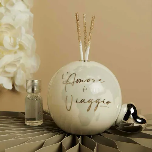 Bomboniera Matrimonio Claraluna 2026 Diffusore Globo Amore Cuore Silver Claraluna - 1