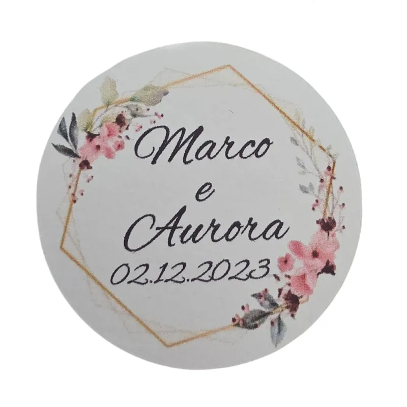 Tag Matrimonio Personalizzato con Nomi e Data – Modello Floreale Elegante - 1