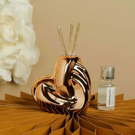 Bomboniera Matrimonio Claraluna 2026 Diffusore Cuore Oro Rosa Claraluna - 1