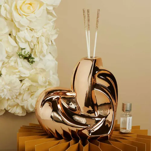 Bomboniera Matrimonio Claraluna 2026 Diffusore Cuore Grande Oro Rosa Claraluna - 1