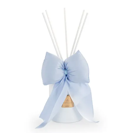 Bomboniera matrimonio diffusore ambiente 80 ml con fiocco celeste Cupido - 1